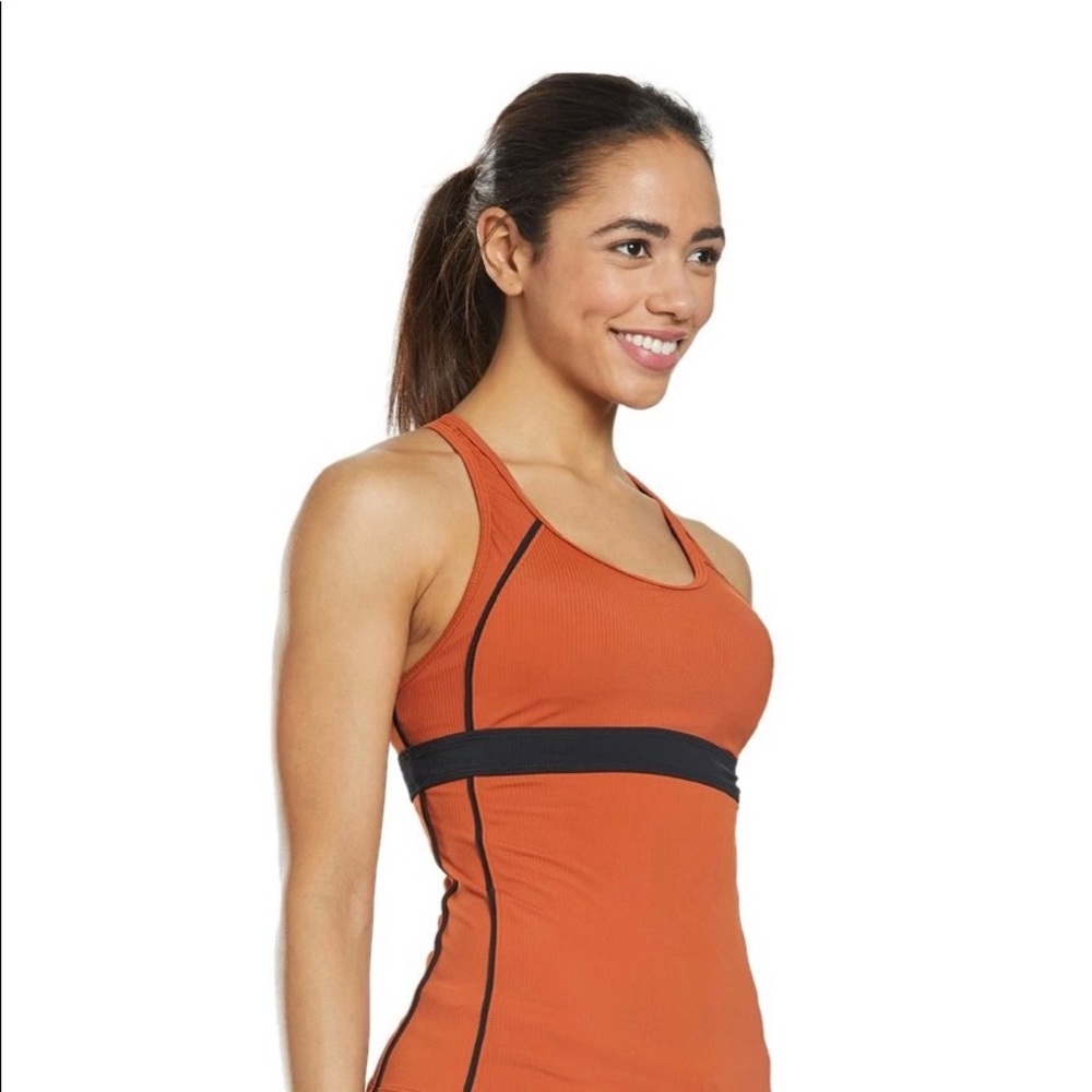 NWT- SPORTI Active Ribbed Racerback Solid Tankini Top (only)